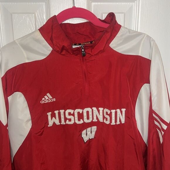 Adidas Wisconsin Red Windbreaker white - Picture 4 of 12